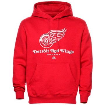Majestic Men's Detroit Red Wings Critical Victory VIII Fleece Hoodie - Steel -