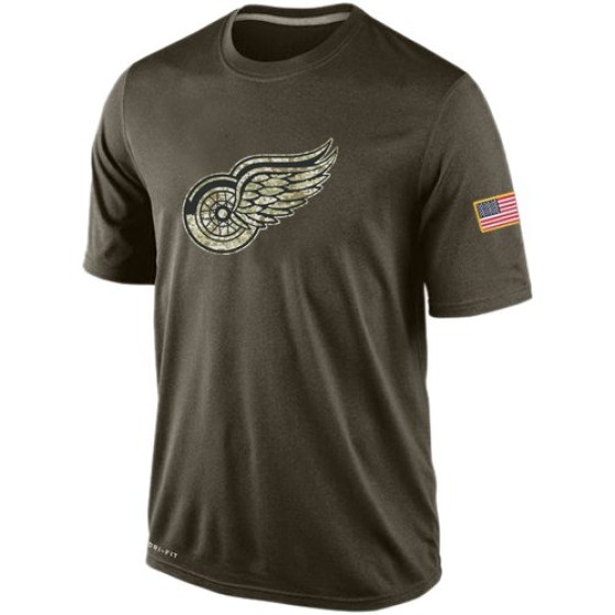 Nike Men's Detroit Red Wings Salute To Service KO Performance Dri-FIT T-Shirt - Olive