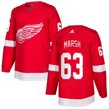 Authentic Adidas Men's Adam Marsh Detroit Red Wings Home Jersey - Red