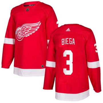 Authentic Adidas Men's Alex Biega Detroit Red Wings Home Jersey - Red