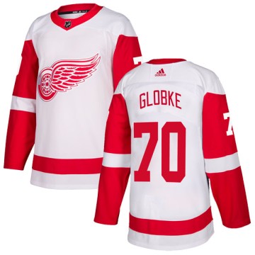Authentic Adidas Men's Alex Globke Detroit Red Wings Jersey - White