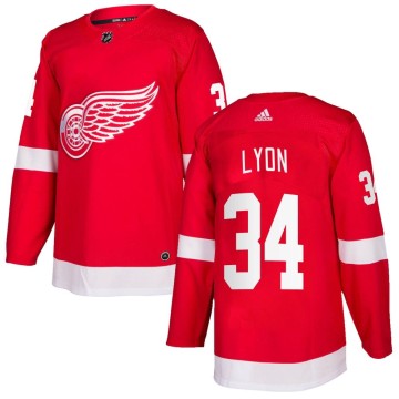 Authentic Adidas Men's Alex Lyon Detroit Red Wings Home Jersey - Red