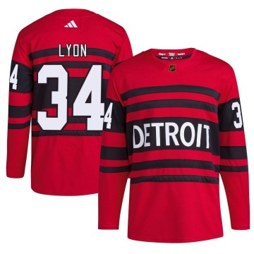 Authentic Adidas Men's Alex Lyon Detroit Red Wings Reverse Retro 2.0 Jersey - Red
