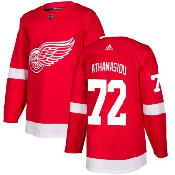 Authentic Adidas Men's Andreas Athanasiou Detroit Red Wings Jersey - Red