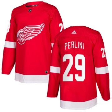 Authentic Adidas Men's Brendan Perlini Detroit Red Wings Home Jersey - Red