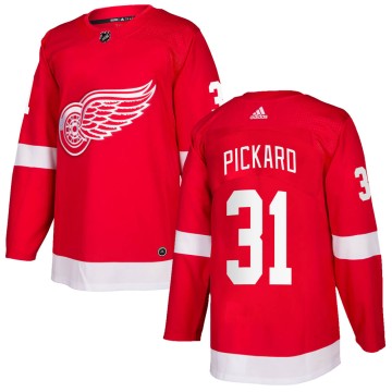 Authentic Adidas Men's Calvin Pickard Detroit Red Wings Home Jersey - Red