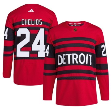 Authentic Adidas Men's Chris Chelios Detroit Red Wings Reverse Retro 2.0 Jersey - Red