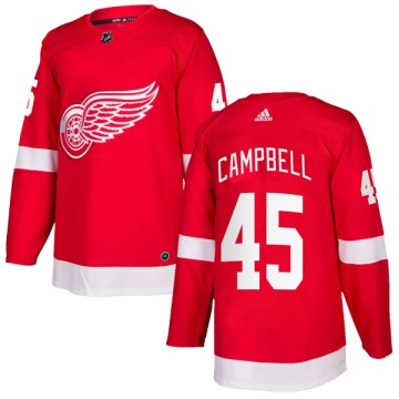 Authentic Adidas Men's Colin Campbell Detroit Red Wings Home Jersey - Red