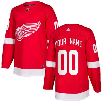 Authentic Adidas Men's Custom Detroit Red Wings Custom Home Jersey - Red