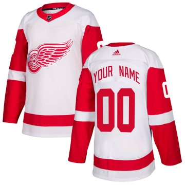 Authentic Adidas Men's Custom Detroit Red Wings Jersey - White