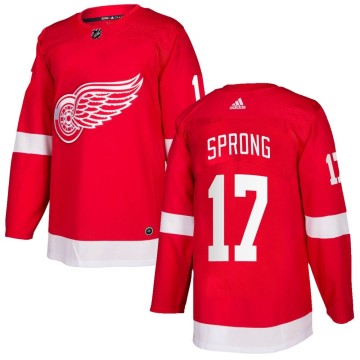 Authentic Adidas Men's Daniel Sprong Detroit Red Wings Home Jersey - Red