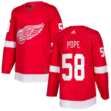 Authentic Adidas Men's David Pope Detroit Red Wings Home Jersey - Red