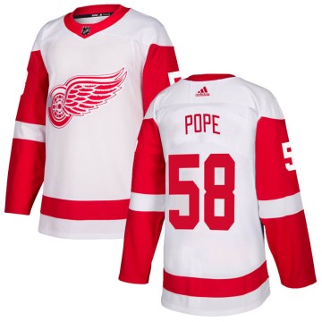 Authentic Adidas Men's David Pope Detroit Red Wings Jersey - White