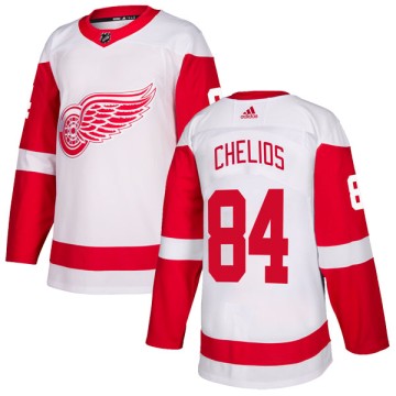 Authentic Adidas Men's Jake Chelios Detroit Red Wings Jersey - White