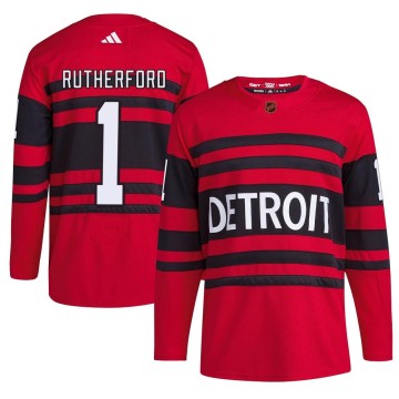 Authentic Adidas Men's Jim Rutherford Detroit Red Wings Reverse Retro 2.0 Jersey - Red