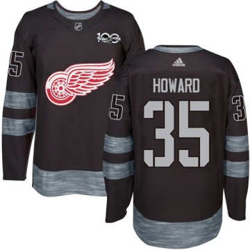 Authentic Adidas Men's Jimmy Howard Detroit Red Wings 1917-2017 100th Anniversary Jersey - Black