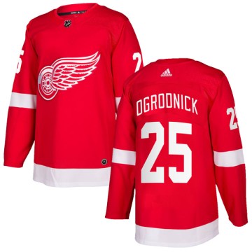 Authentic Adidas Men's John Ogrodnick Detroit Red Wings Home Jersey - Red