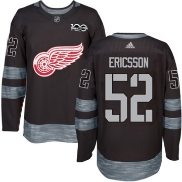 Authentic Adidas Men's Jonathan Ericsson Detroit Red Wings 1917-2017 100th Anniversary Jersey - Black