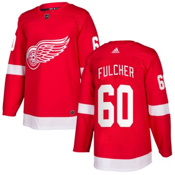 Authentic Adidas Men's Kaden Fulcher Detroit Red Wings Home Jersey - Red