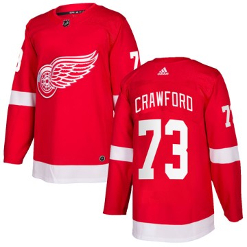 Authentic Adidas Men's Marcus Crawford Detroit Red Wings Home Jersey - Red