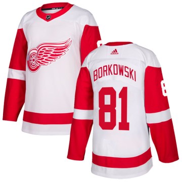 Authentic Adidas Men's Mike Borkowski Detroit Red Wings Jersey - White