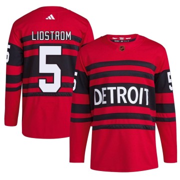 Authentic Adidas Men's Nicklas Lidstrom Detroit Red Wings Reverse Retro 2.0 Jersey - Red