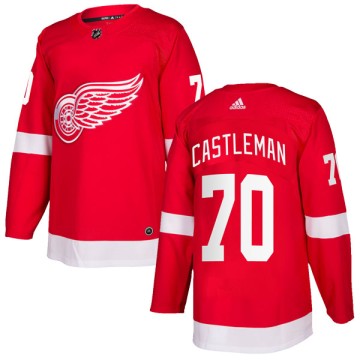 Authentic Adidas Men's Oliver Castleman Detroit Red Wings Home Jersey - Red