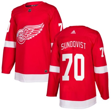 Authentic Adidas Men's Oskar Sundqvist Detroit Red Wings Home Jersey - Red