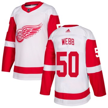Authentic Adidas Men's Reilly Webb Detroit Red Wings Jersey - White