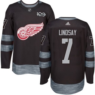 Authentic Adidas Men's Ted Lindsay Detroit Red Wings 1917-2017 100th Anniversary Jersey - Black