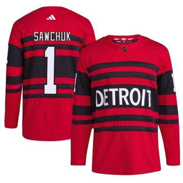 Authentic Adidas Men's Terry Sawchuk Detroit Red Wings Reverse Retro 2.0 Jersey - Red