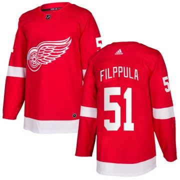 Authentic Adidas Men's Valtteri Filppula Detroit Red Wings Home Jersey - Red