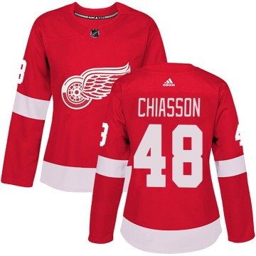 Authentic Adidas Women's Alex Chiasson Detroit Red Wings Home Jersey - Red