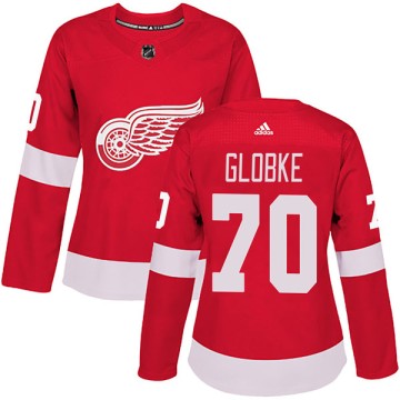 Authentic Adidas Women's Alex Globke Detroit Red Wings Home Jersey - Red
