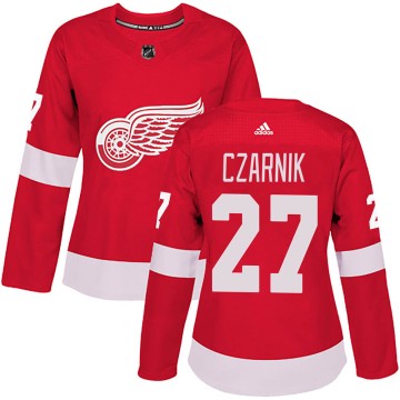 Authentic Adidas Women's Austin Czarnik Detroit Red Wings Home Jersey - Red