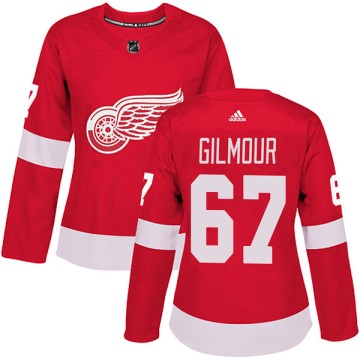 Authentic Adidas Women's Brady Gilmour Detroit Red Wings Home Jersey - Red