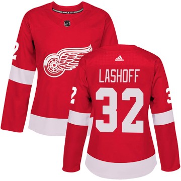 Authentic Adidas Women's Brian Lashoff Detroit Red Wings Home Jersey - Red