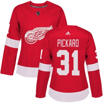 Authentic Adidas Women's Calvin Pickard Detroit Red Wings Home Jersey - Red