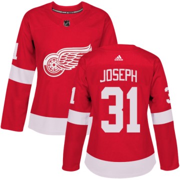 Authentic Adidas Women's Curtis Joseph Detroit Red Wings Home Jersey - Red