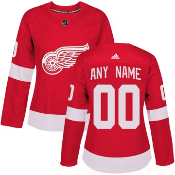Authentic Adidas Women's Custom Detroit Red Wings Home Jersey - Red