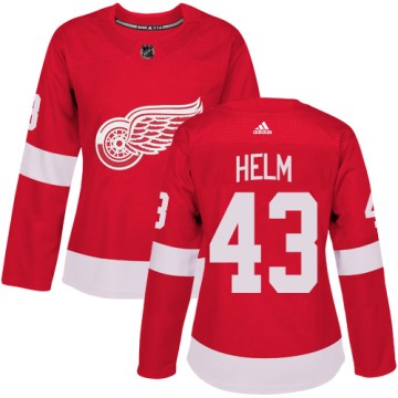 Authentic Adidas Women's Darren Helm Detroit Red Wings Home Jersey - Red