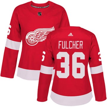 Authentic Adidas Women's Kaden Fulcher Detroit Red Wings Home Jersey - Red
