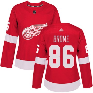 Authentic Adidas Women's Mathias Brome Detroit Red Wings Home Jersey - Red