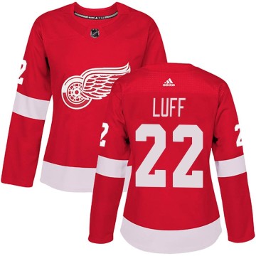 Authentic Adidas Women's Matt Luff Detroit Red Wings Home Jersey - Red