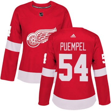 Authentic Adidas Women's Matt Puempel Detroit Red Wings Home Jersey - Red