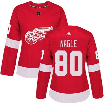 Authentic Adidas Women's Pat Nagle Detroit Red Wings Home Jersey - Red