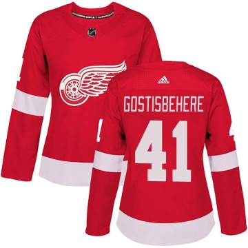 Authentic Adidas Women's Shayne Gostisbehere Detroit Red Wings Home Jersey - Red