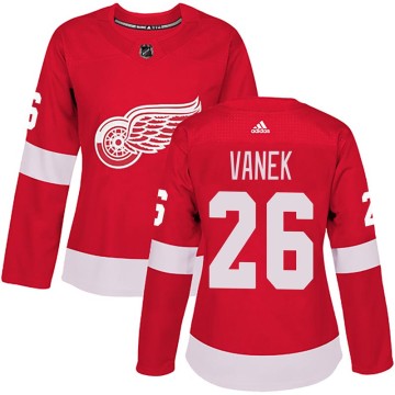 Authentic Adidas Women's Thomas Vanek Detroit Red Wings Home Jersey - Red