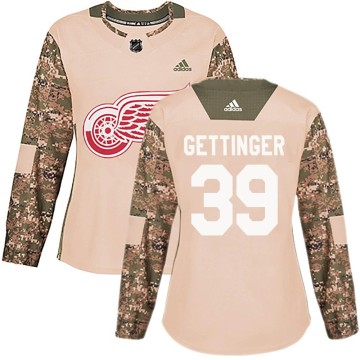 Authentic Adidas Women's Tim Gettinger Detroit Red Wings Veterans Day Practice Jersey - Camo