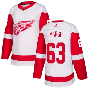 Authentic Adidas Youth Adam Marsh Detroit Red Wings Jersey - White